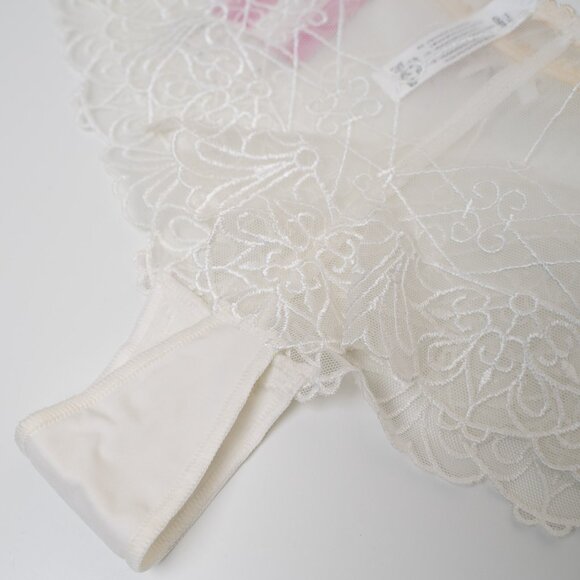 Chantelle Passionata Lace Panty White Cheeky Embroidered Made in France - Picture 7 of 9